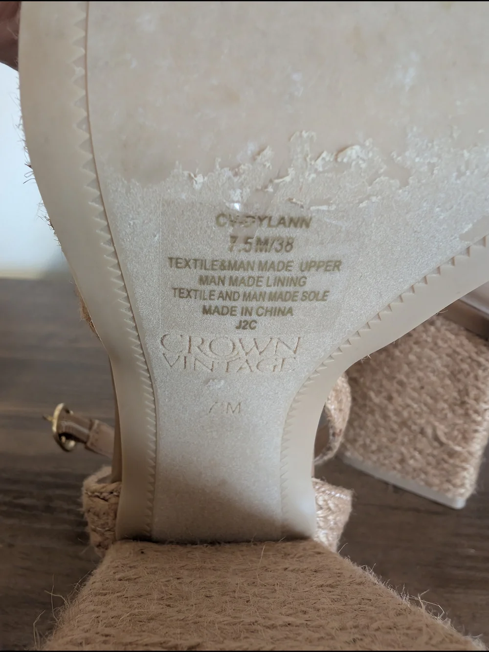 Crown Vintage Braided Platform Block Heel Sandals - Tan